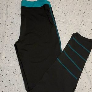 Black/Teal Workout Leggings